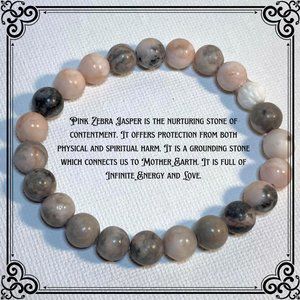 Pink zebra jasper stone bracelet